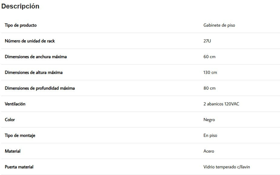 GABINETE PARA SERVIDOR LANTEK LTK-GAB27P