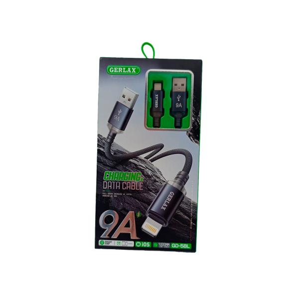 CABLE USB LIGTHNING GD-58 GERLAX 1M GRIS