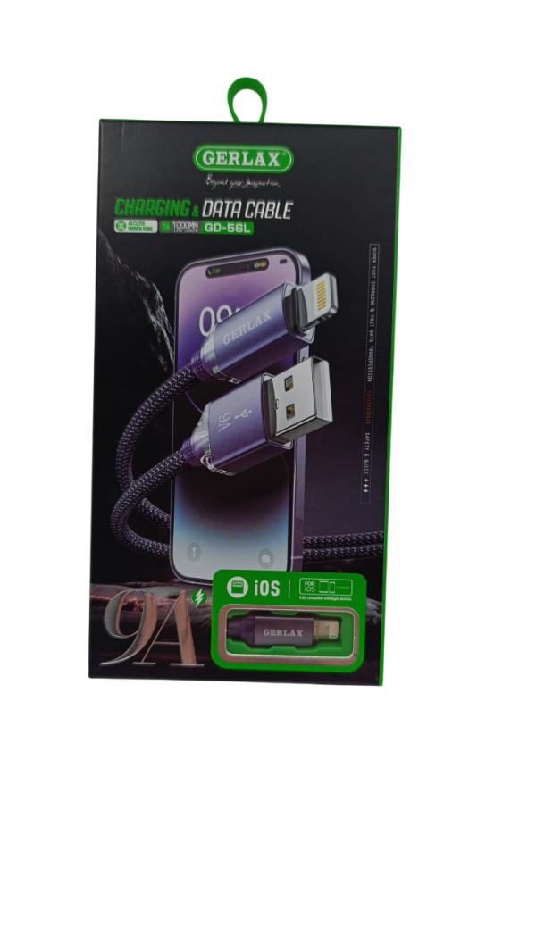 CABLE USB LIGTHNING GD-56L GERLAX 1M GRIS
