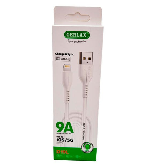 CABLE USB LIGHTNING D19L GERLAX 1M BLANCO